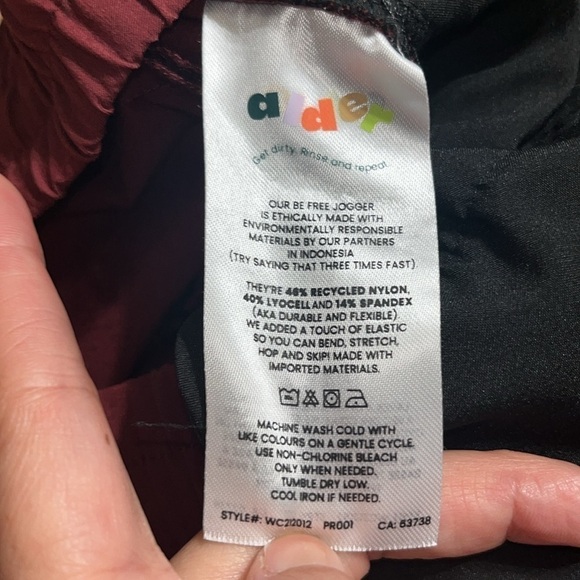 Alder Apparel Be Free Jogger Merlot Medium - Picture 11 of 12